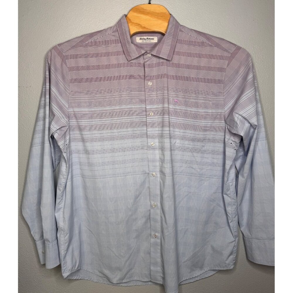 Tommy Bahama Mens Siesta Key Ombre Plaid Button-Up Long Sleeve Shirt XL